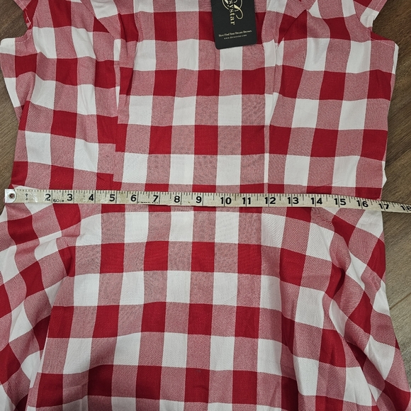 NWT Red and White Checkered Swing Dress - Picture 7 of 8